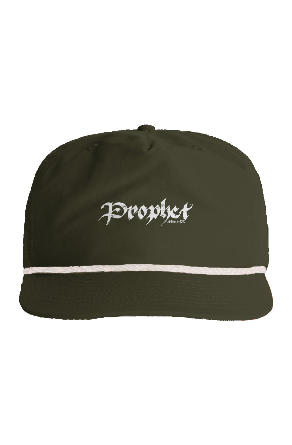 Iconic Script Rope Hat - Military Green/White