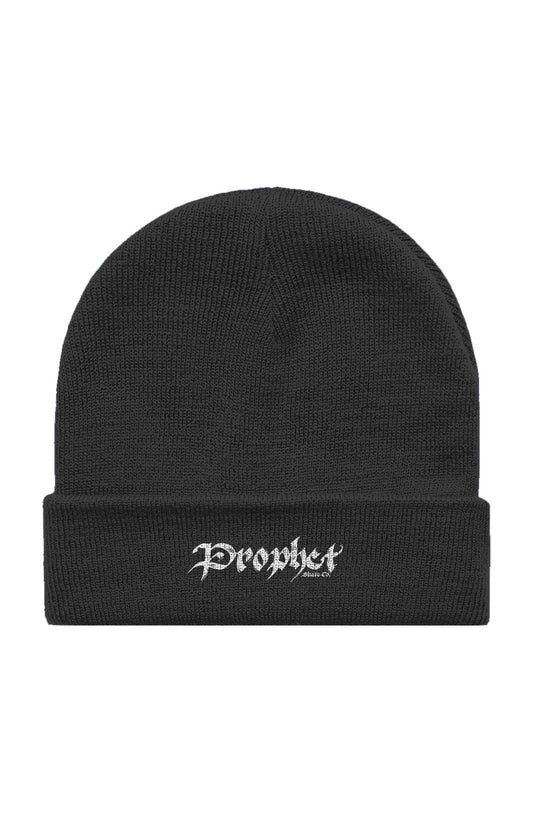 Iconic Script Cuff Beanie - Black/White